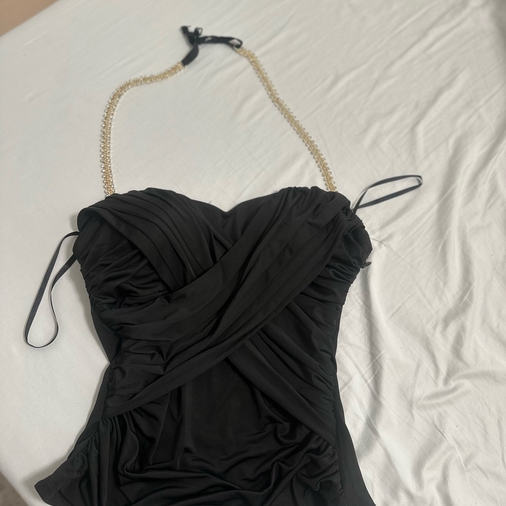 Bebe Black with gold chain for night time